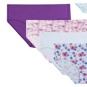 Hanes Girls Ultimate Pure Comfort Organic Cotton Hipster Briefs 8-Pack Size 12‎